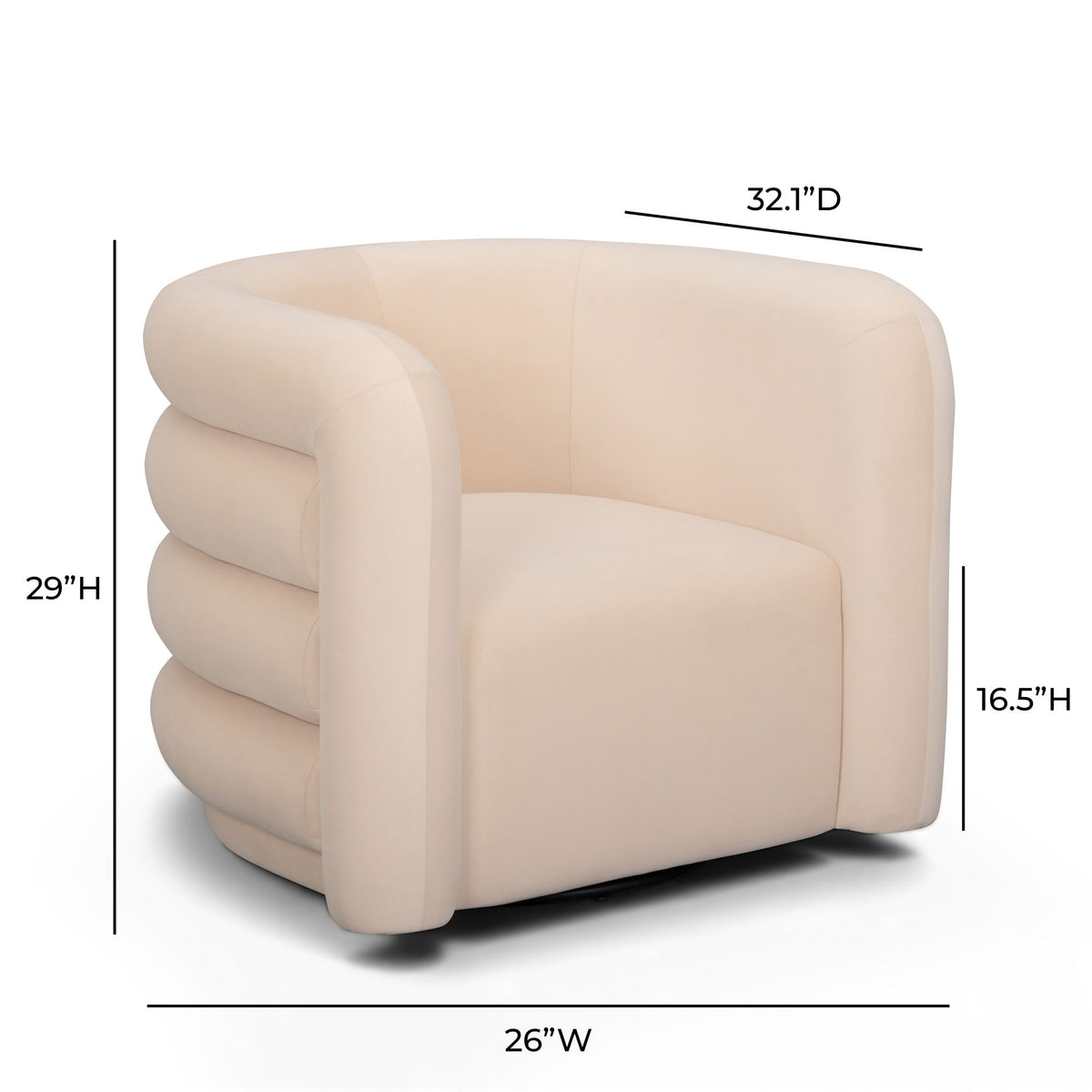 Curves - Velvet Swivel Accent Chair