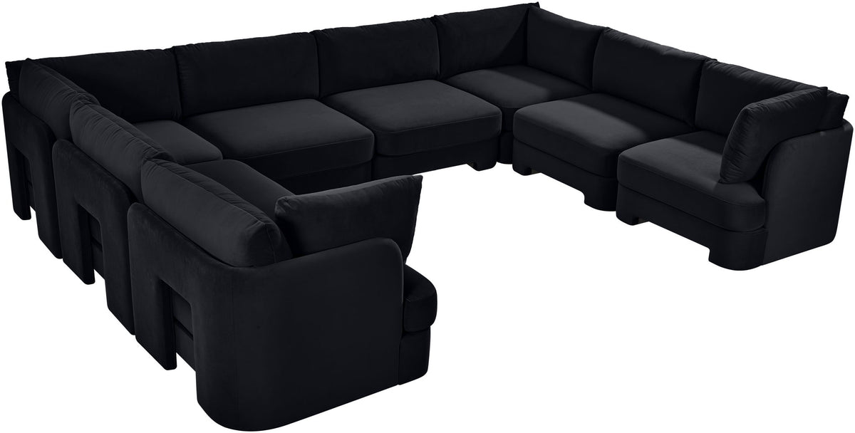 Hammond - Velvet Performance Fabric Upholstered 8 Piece U-Shaped Sectional