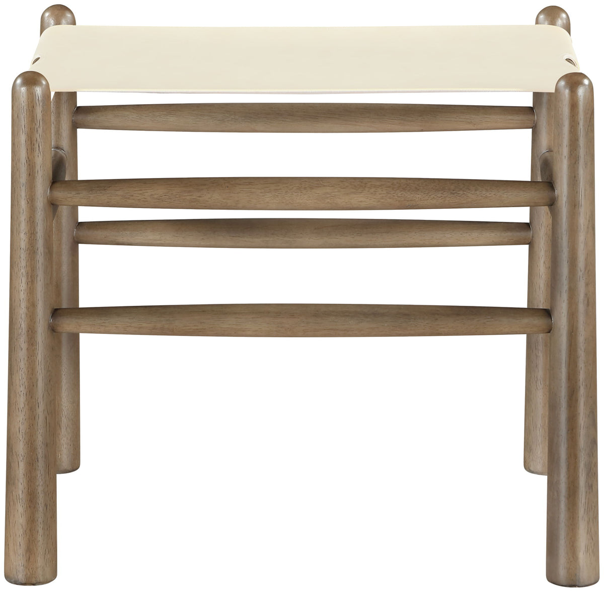 Santos - Faux Leather Upholstered Bench - Walnut Frame