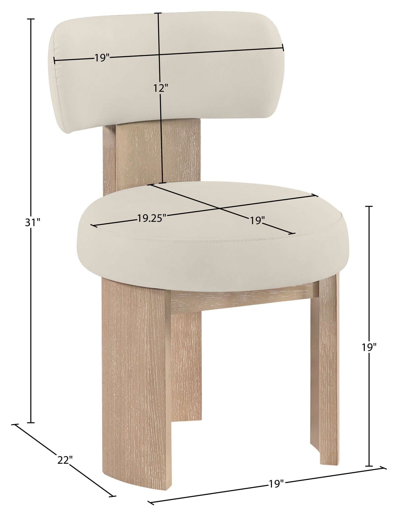 Atelier - Vegan Leather Upholstered Dining Chair (Set of 2) - Taupe / Painted Natural