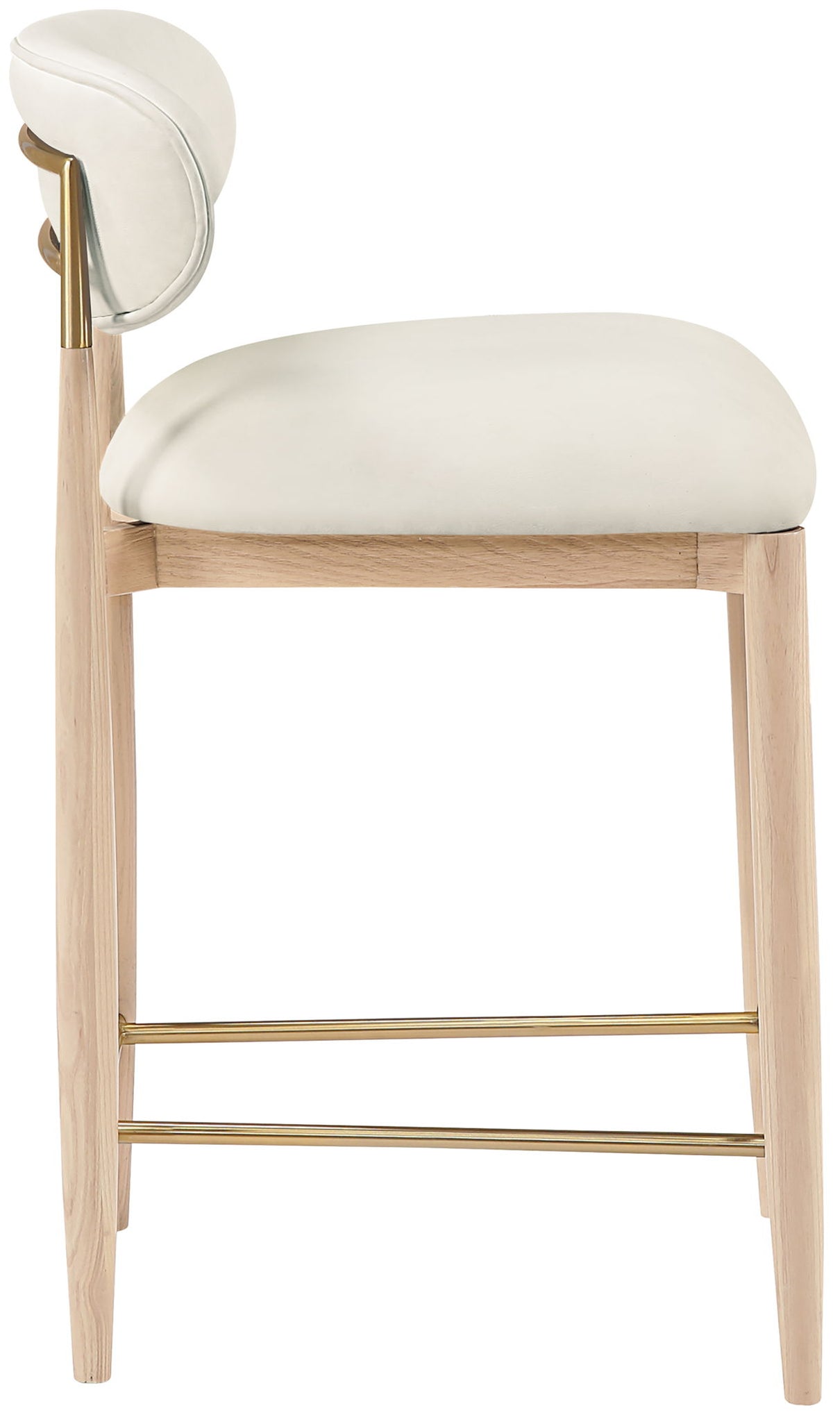 Riccio - Stool - Natural And Gold Frame