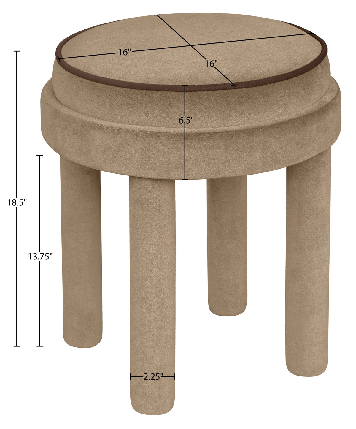 Velin - Velvet Ottoman / Stool
