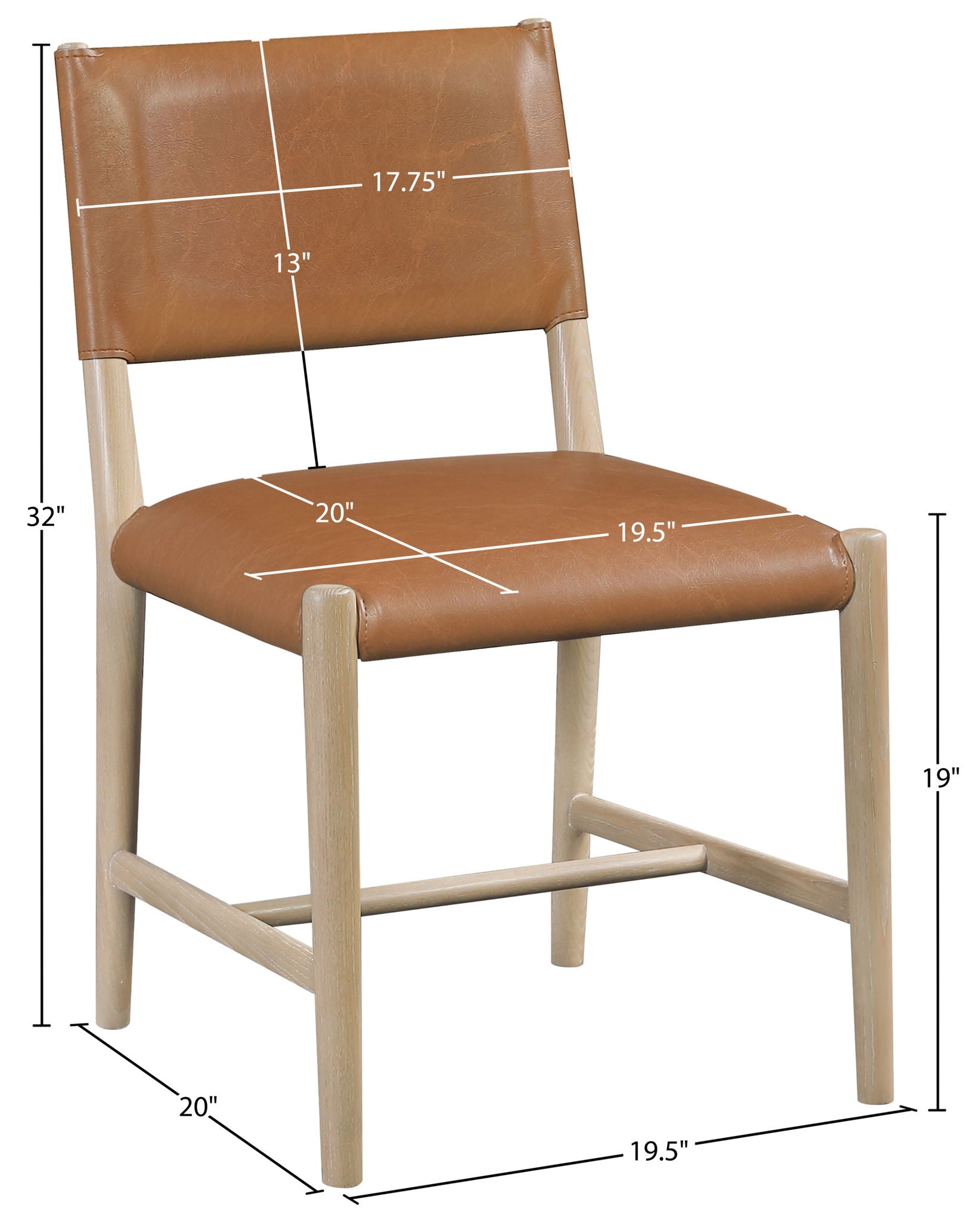 Andie - Vegan Leather Upholstered Dining Chair (Set of 2) - Natural Base