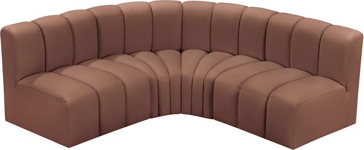 Arc - Faux Leather 4 Piece Corner Modular Sofa