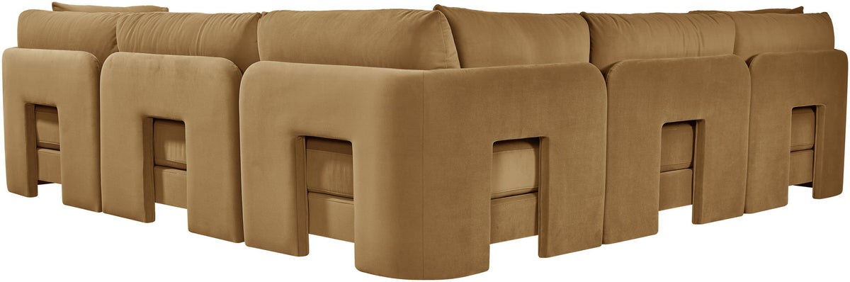 Hammond - Velvet Performance Fabric Upholstered 5 Piece Corner Sectional