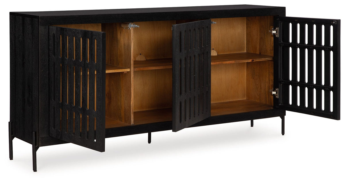 Vallisburg - Accent Cabinet - Black / Natural