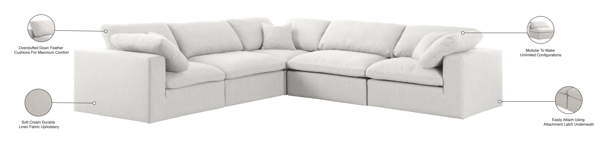 Serene - 5 Piece Modular Sectional