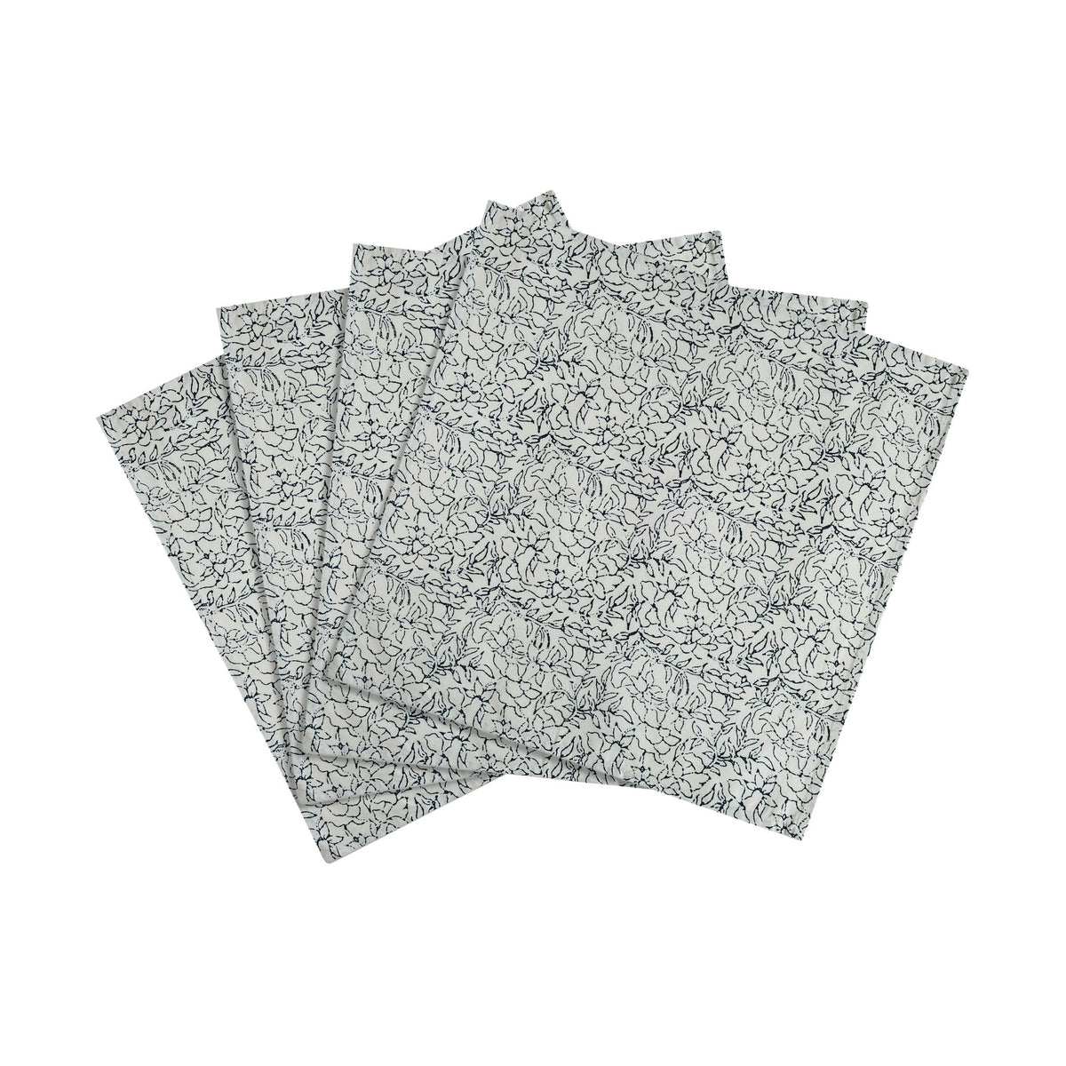 Crissy - Cotton Canvas Printed Napkins (Set of 4) - Inked