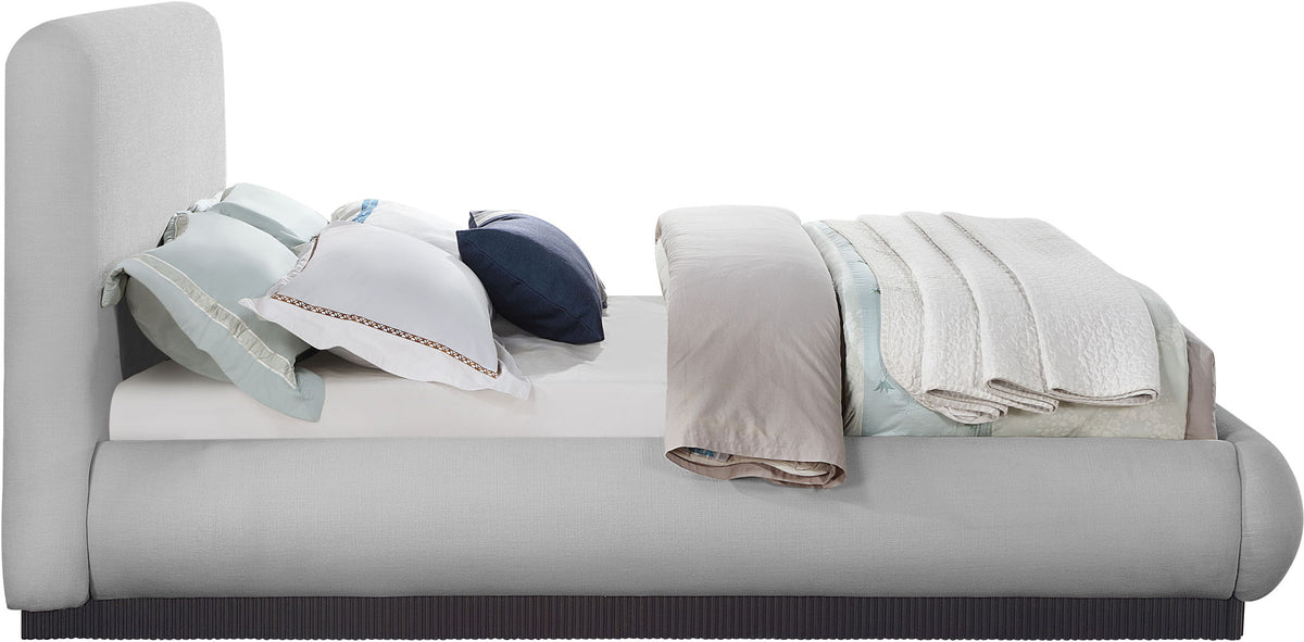 Rigby - Linen Bed With Black Base
