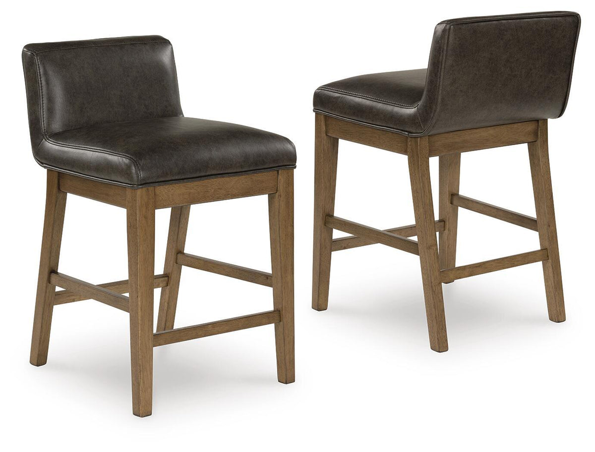 Cabalynn - Upholstered Barstool (Set of 2) - Two-tone Brown