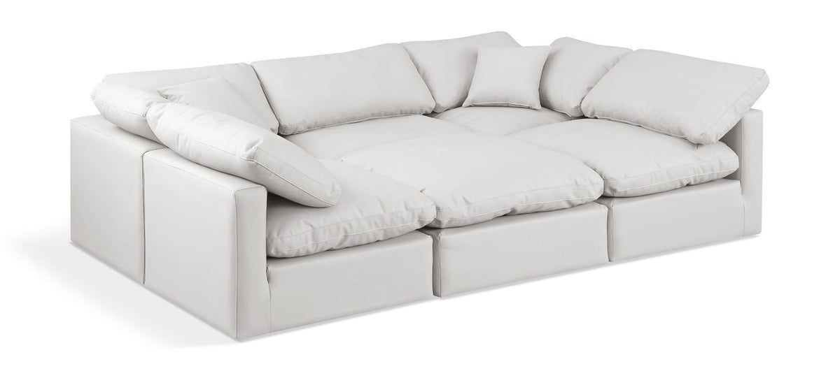 Indulge - Faux Leather 6 Piece Modular Sectional