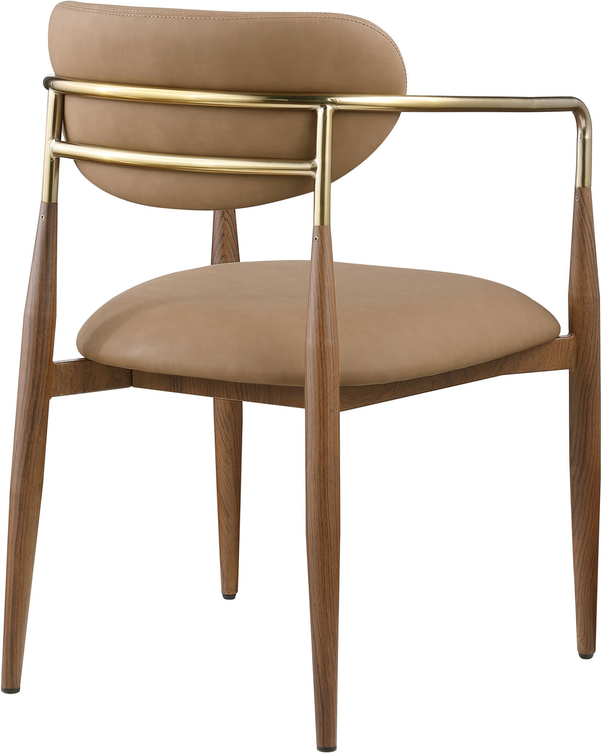 Ronda - Vegan Leather Upholstered Dining Arm Chair - Walnut Legs