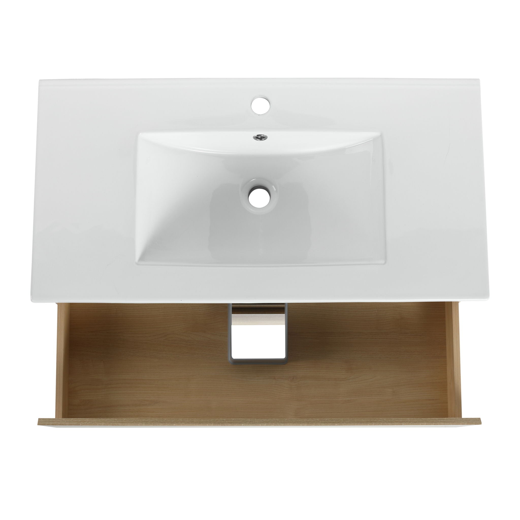Wall Mounted Bathroom Vanity & Sink, 2 Soft Close Drawers