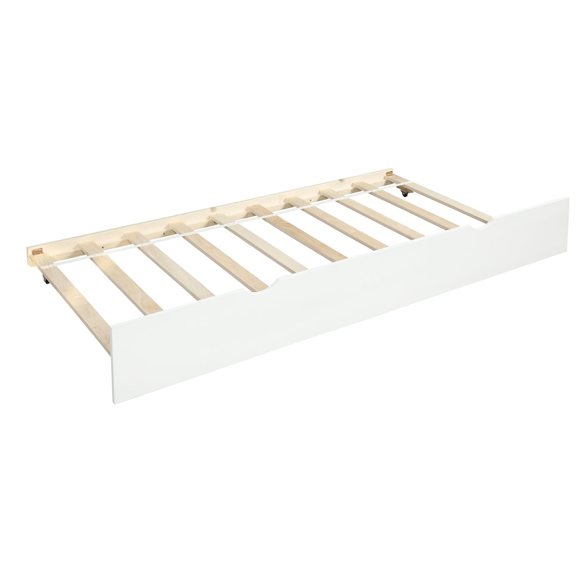 Twin Daybed With Trundle Frame Set - White