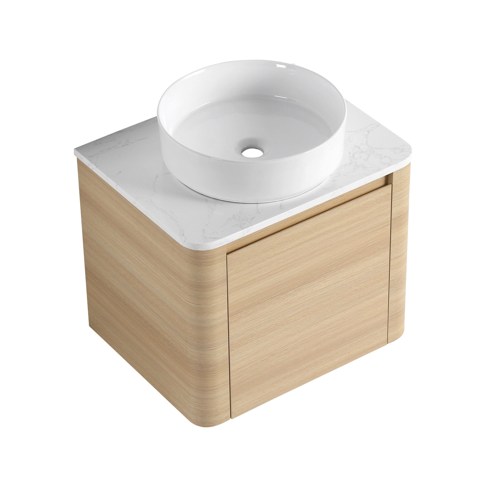 Mounted Bathroom Vanity With Art Sink & 2 Soft Close Doors