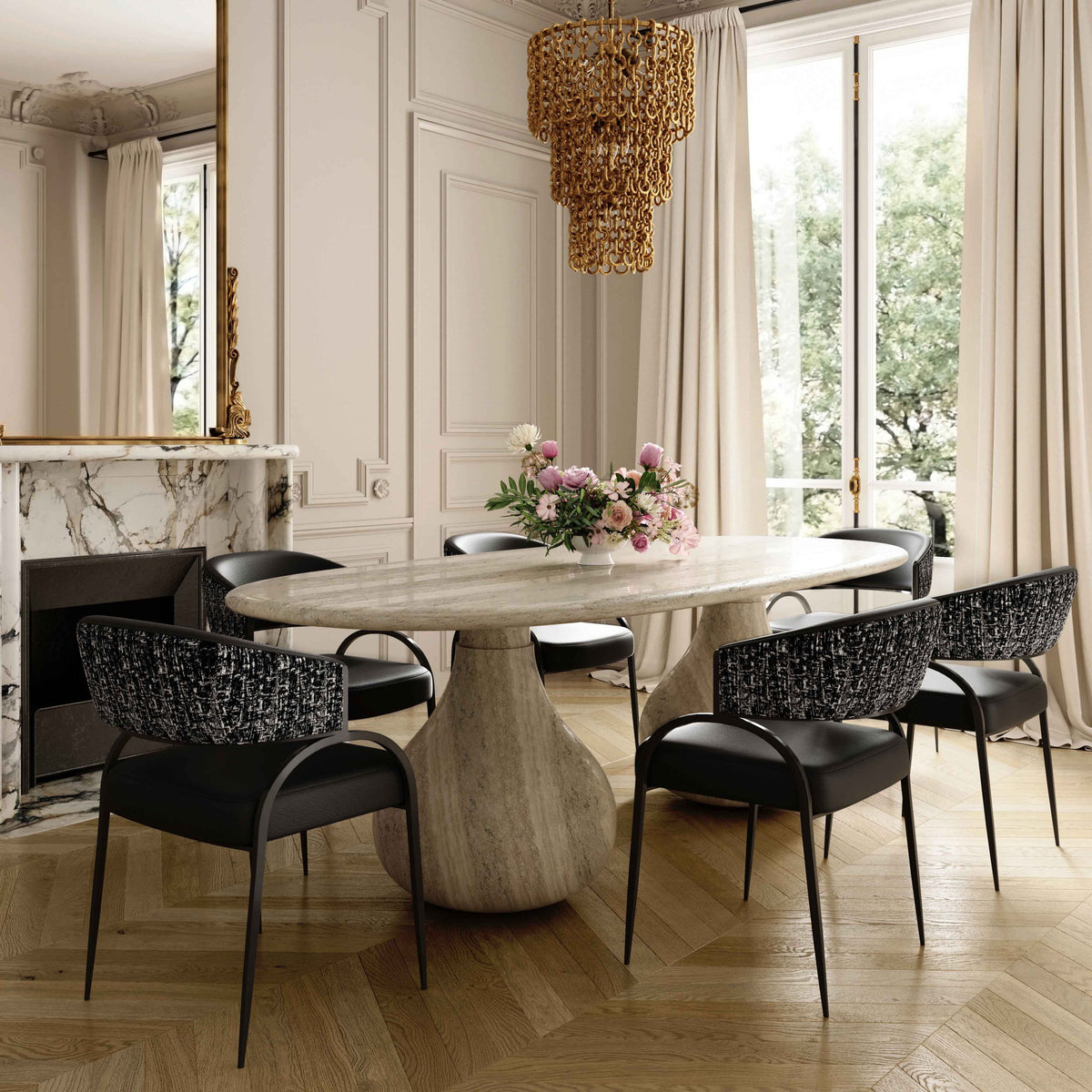 Tatum - Vegan Leather 2-Tone Dining Chair