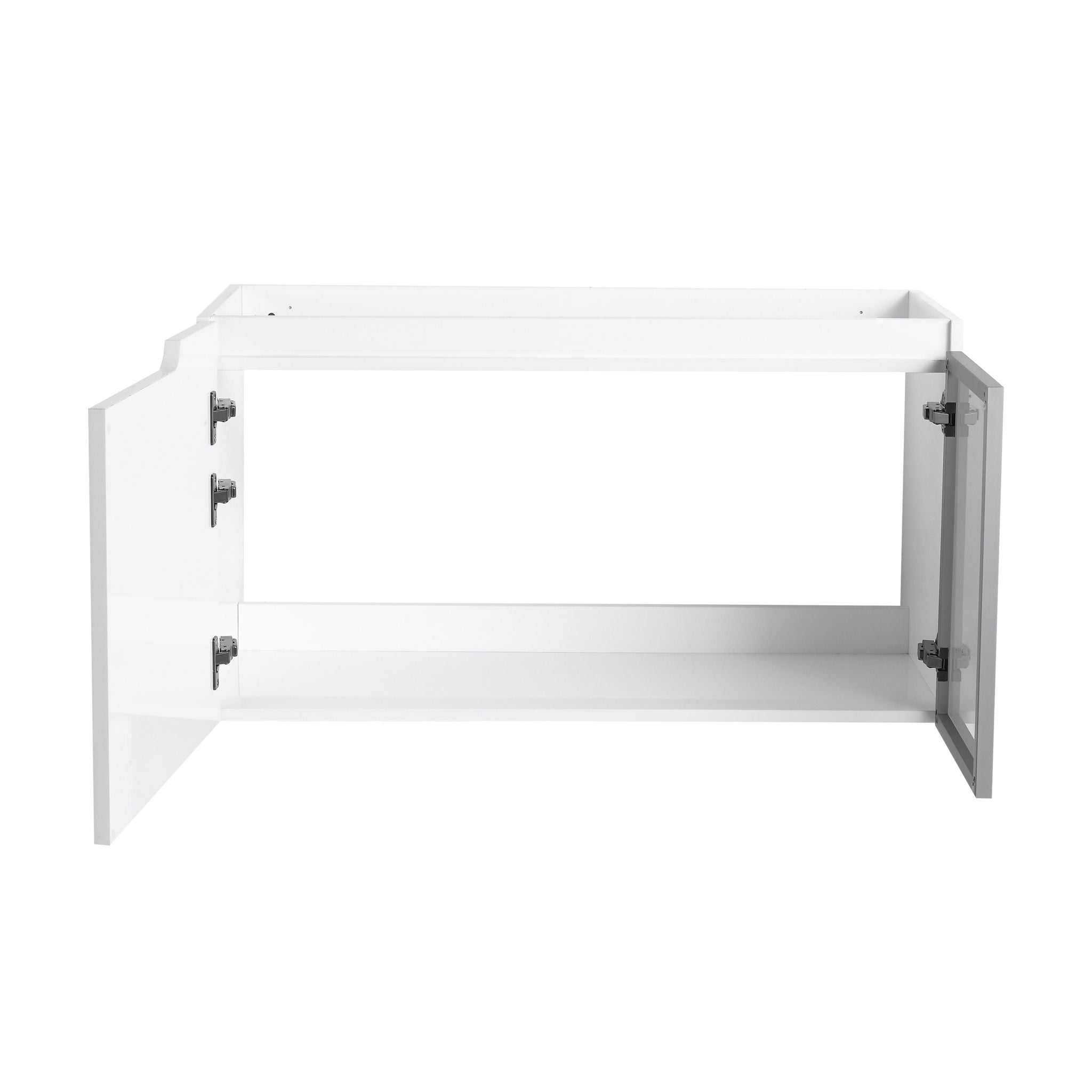 36" (35 1 / 4") Wall Mounted Bathroom Vanity, Cabinet With Half Door (Excluding Sink) - Glossy White