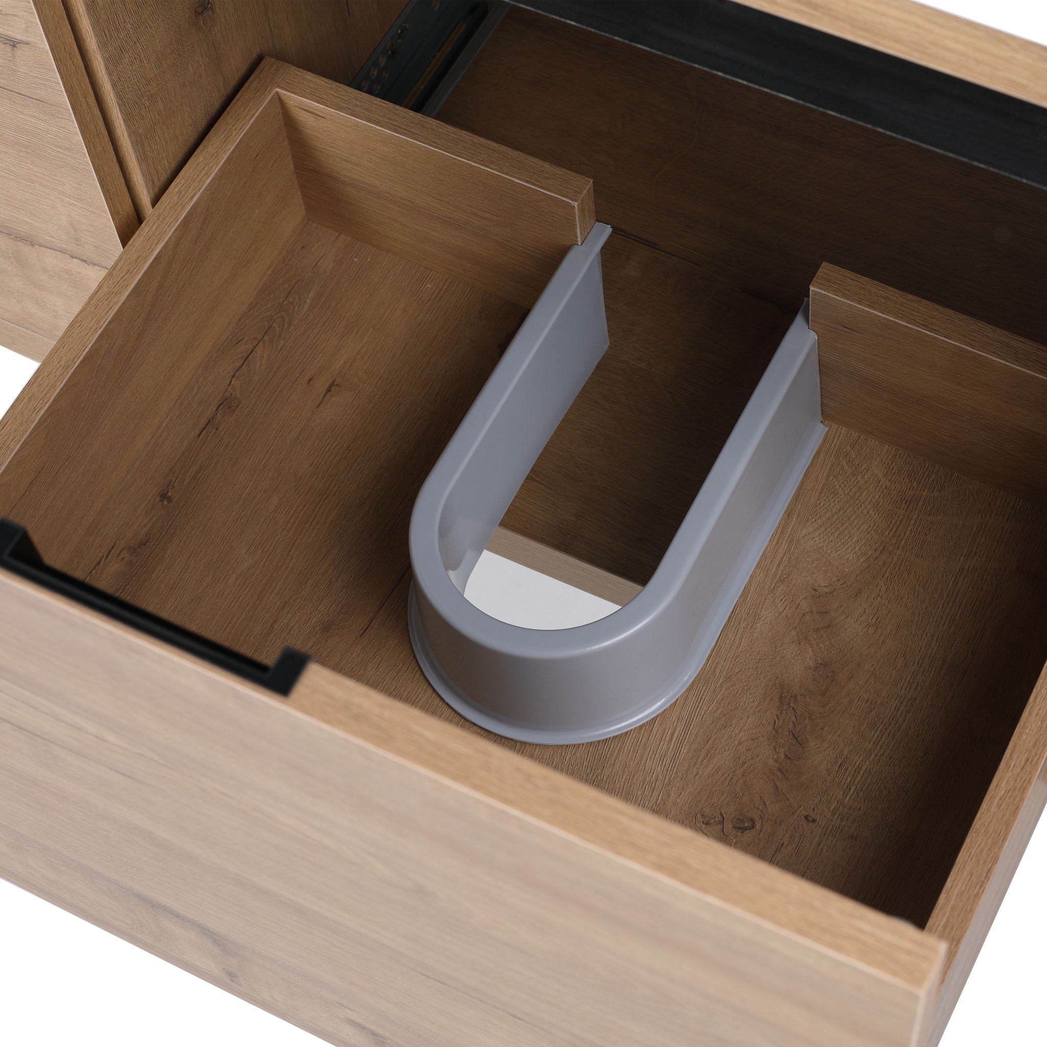 Modern Floating Bathroom Vanity Cabinet With Resin Sink Soft Close Doors And Drawer - Imitative Oak