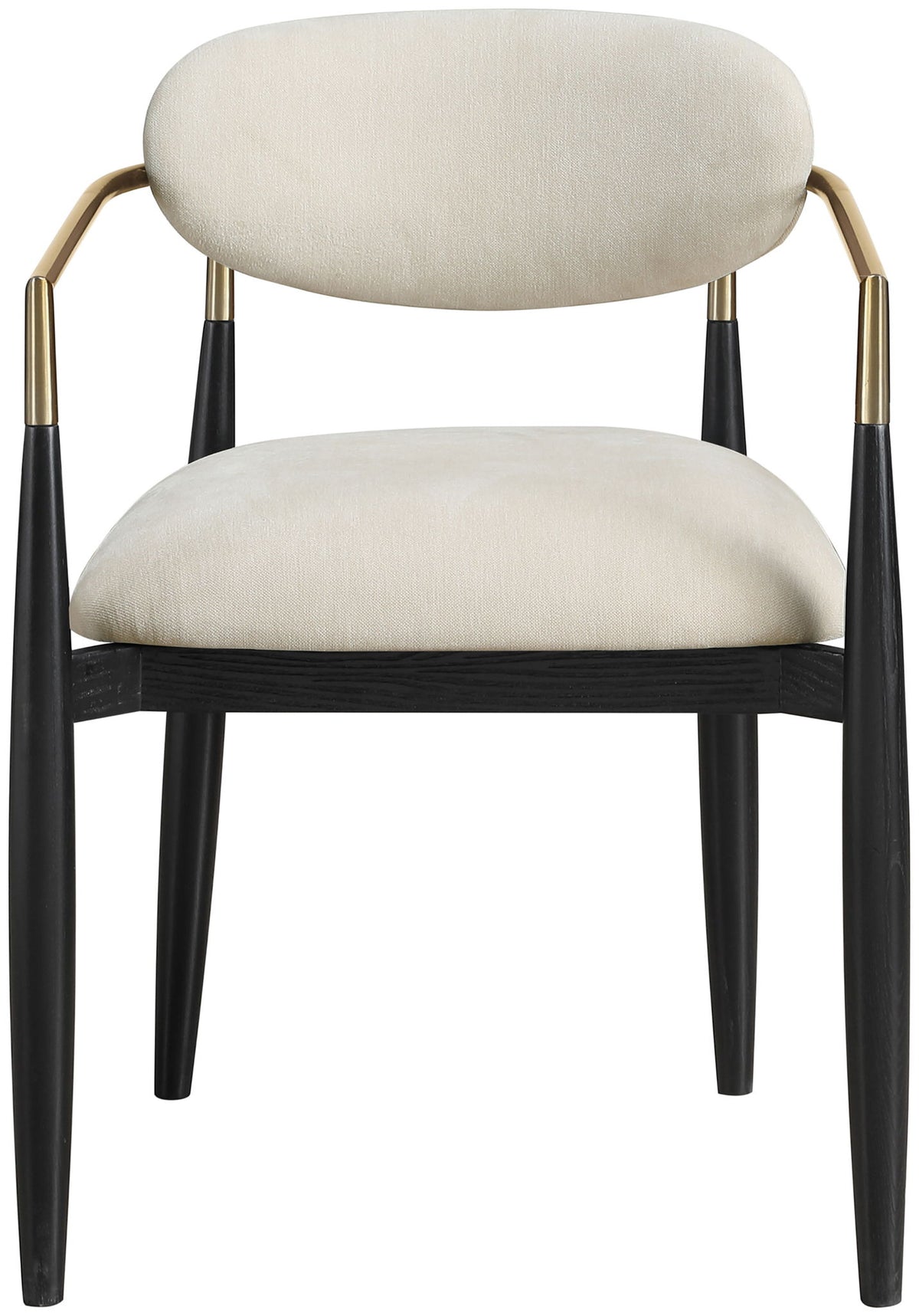 Riccio - Fabric Dining Arm Chair (Set of 2) - Black And Gold Frame