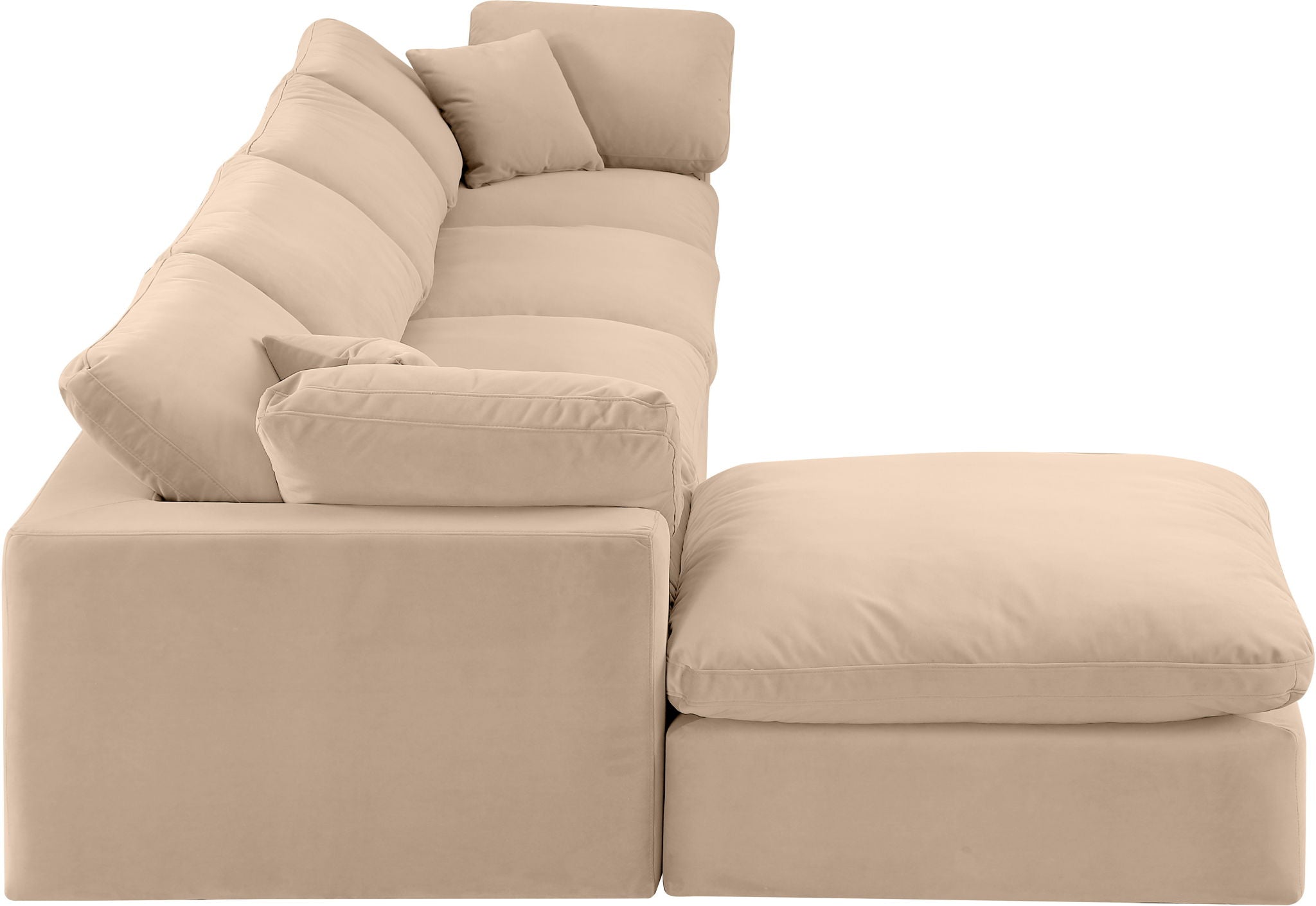 Comfy - 5 Piece Velvet Modular Sectional With Chaise