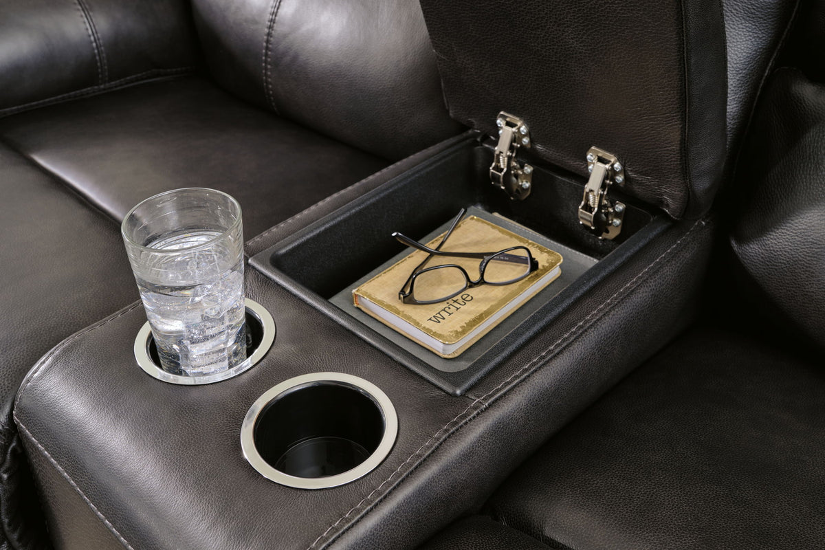 Mountainous - Power Reclining Loveseat With Console /Adj Headrest - Eclipse