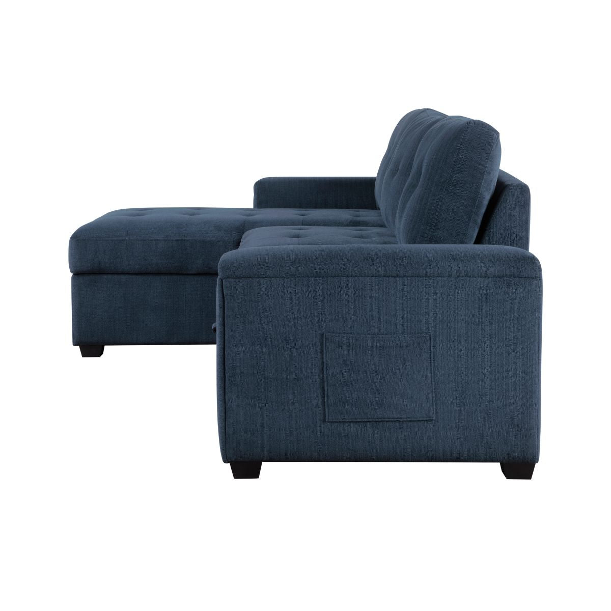 Barbara - Reversible Sectional With Hidden Storage And Pull-Out Bed - Blue