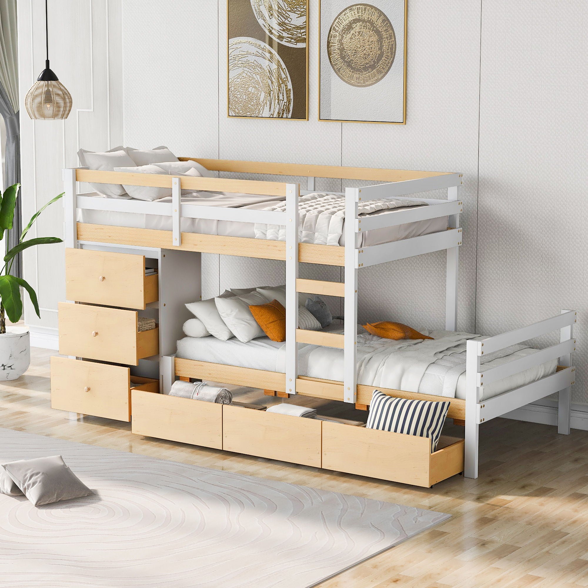 Loft Bunk Bed With Drawers And Ladder