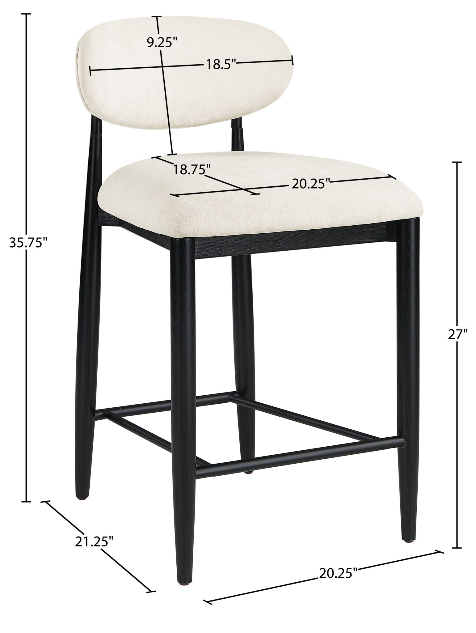 Riccio - Stool - Black Frame