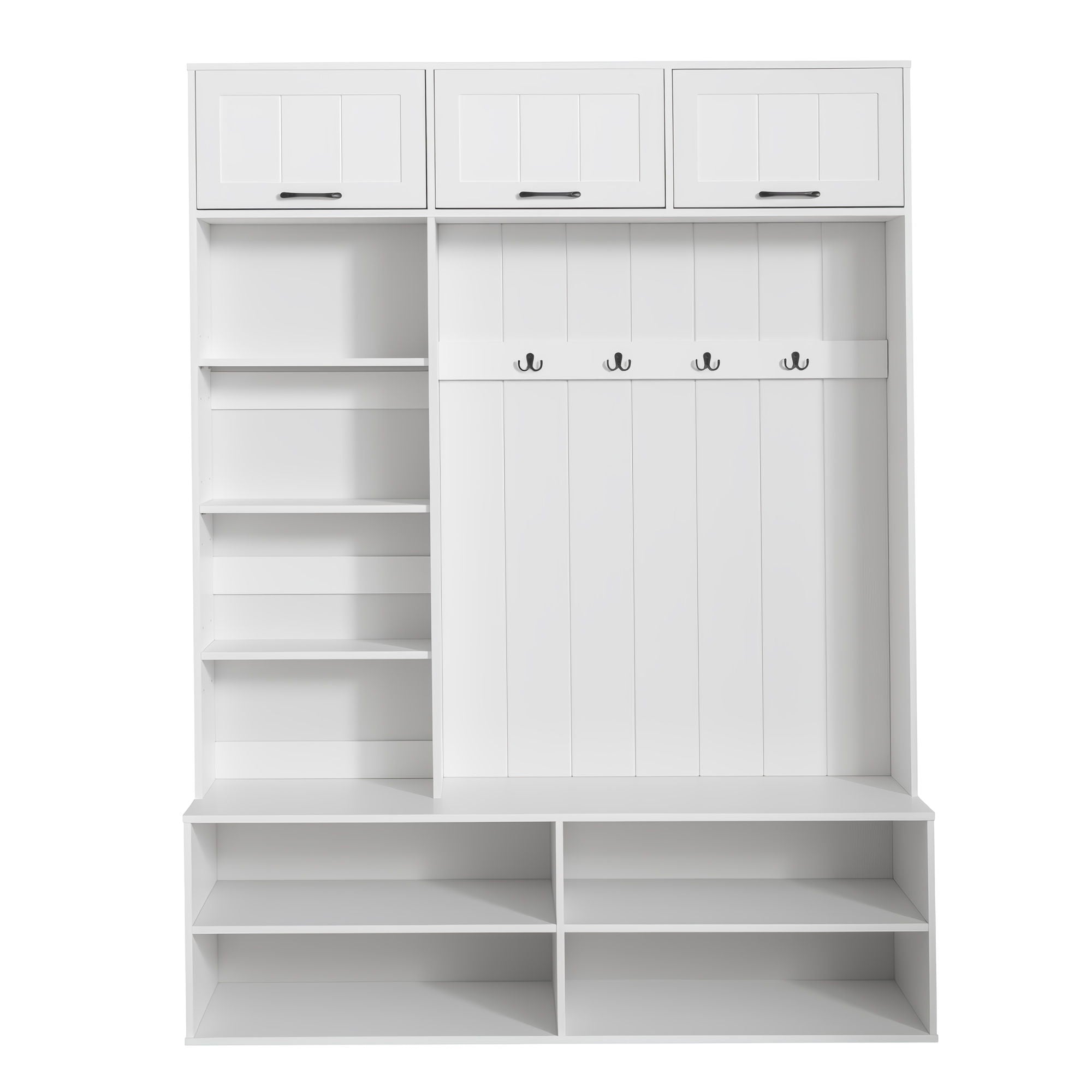 Farmhouse Hall Tree & Bench And Shoe Storage