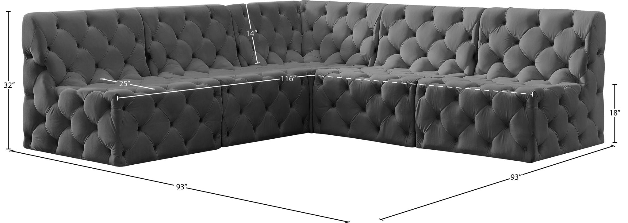 Tuft - 5 Piece Modular Sectional