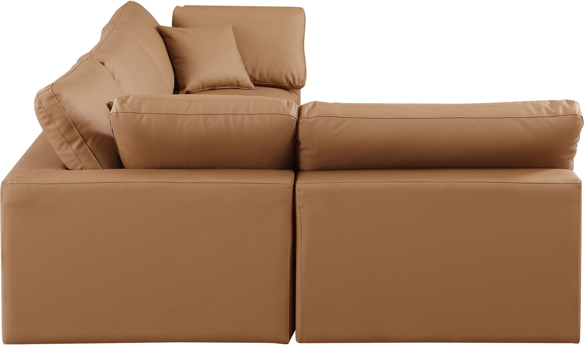 Comfy - 4 Piece Faux Leather Modular Armless Sectional