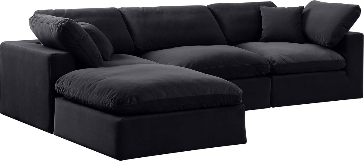 Comfy - 4 Piece Velvet Modular Sectional With Chaise