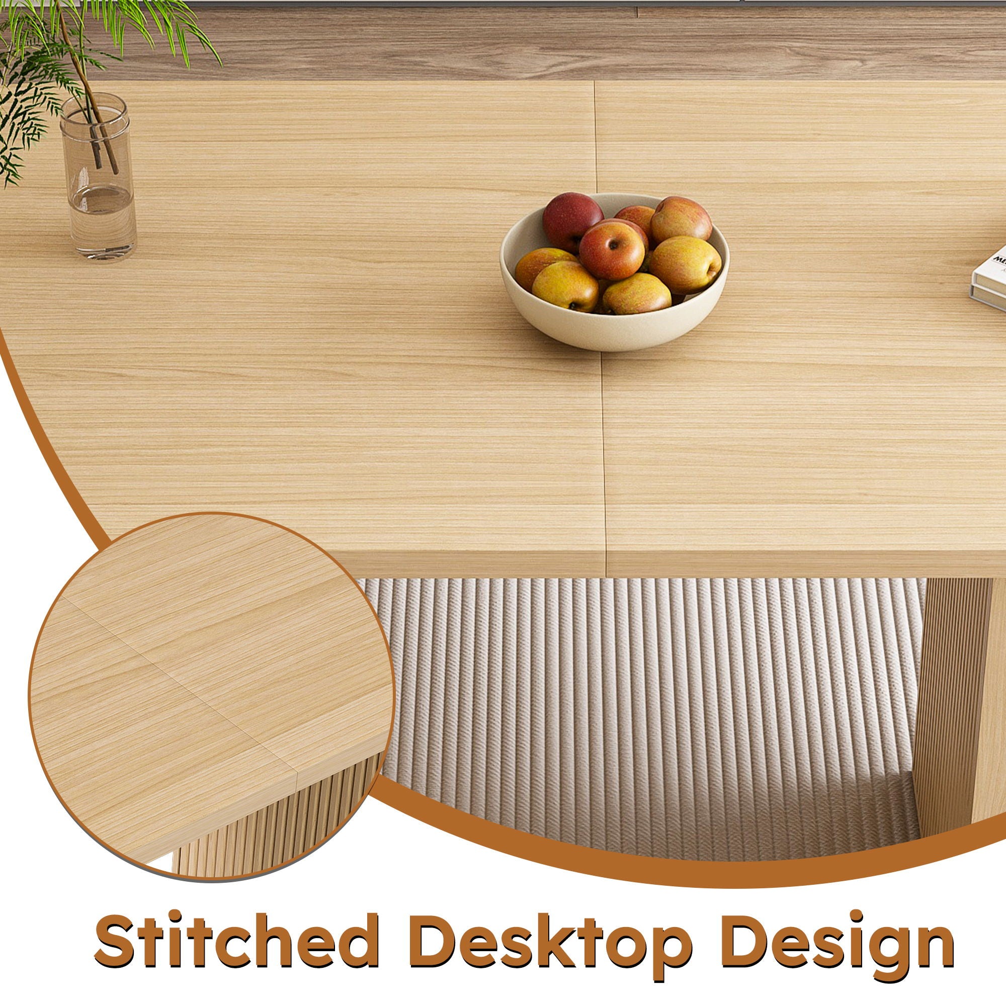 Oval Dining Table With Slim Base - Light Walnut
