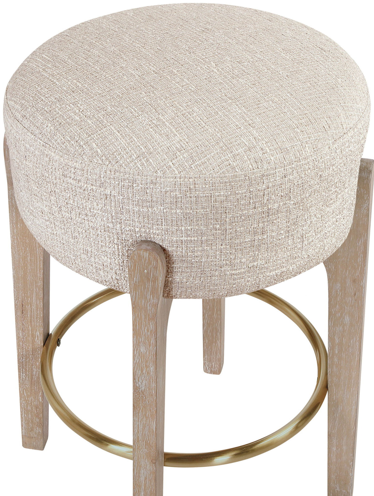 Torino - Backless Counter Stool With Brushed Natural Base (Set of 2)
