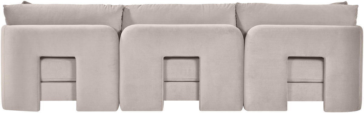 Hammond - Velvet Performance Fabric Upholstered 3 Piece Sofa