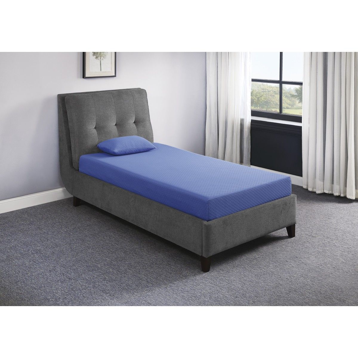 Leo - 7" Gel Infused Memory Foam Mattress And Pillow Set
