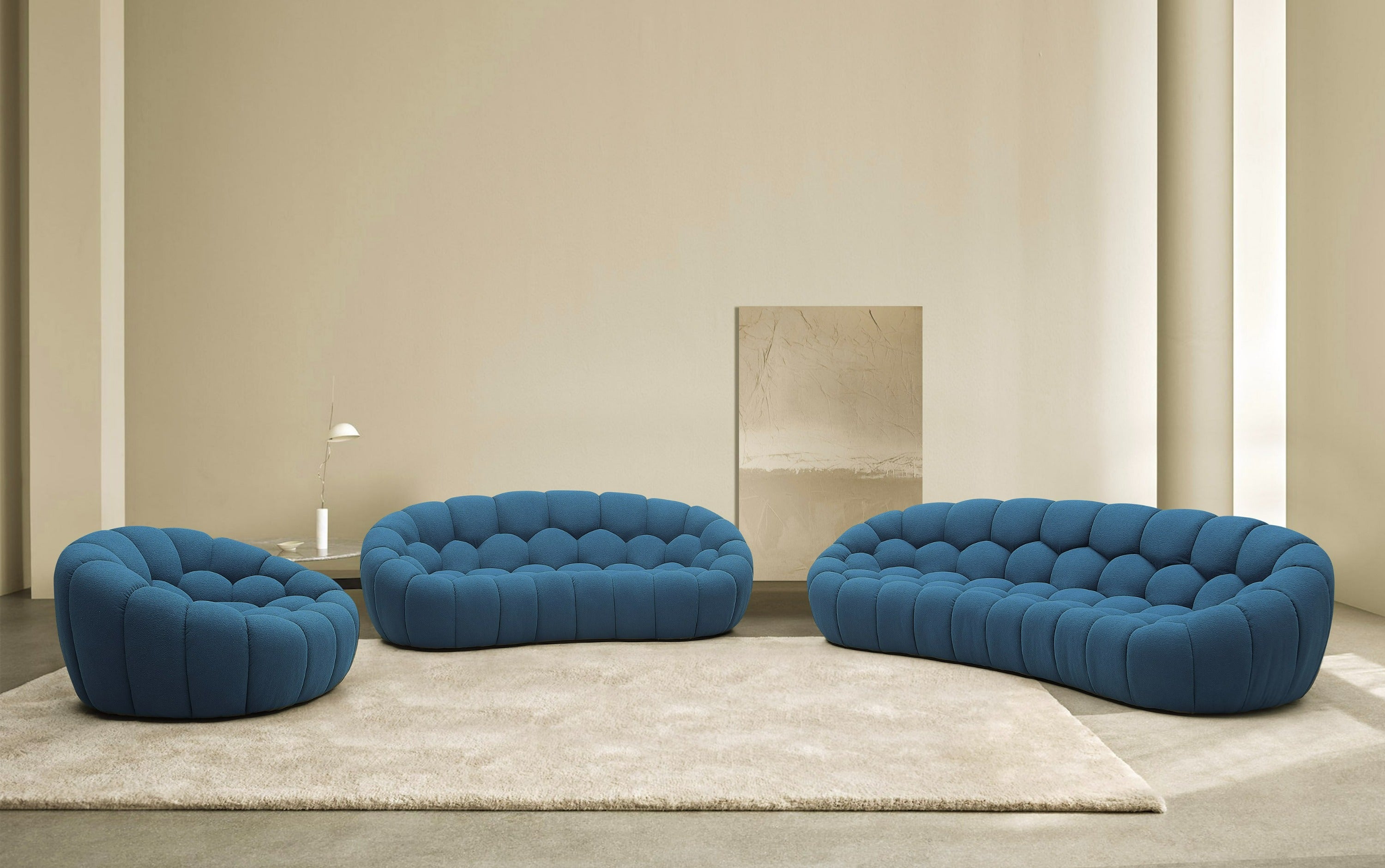 Divani Casa Yolonda - Modern Curved Dark Teal Fabric Chair