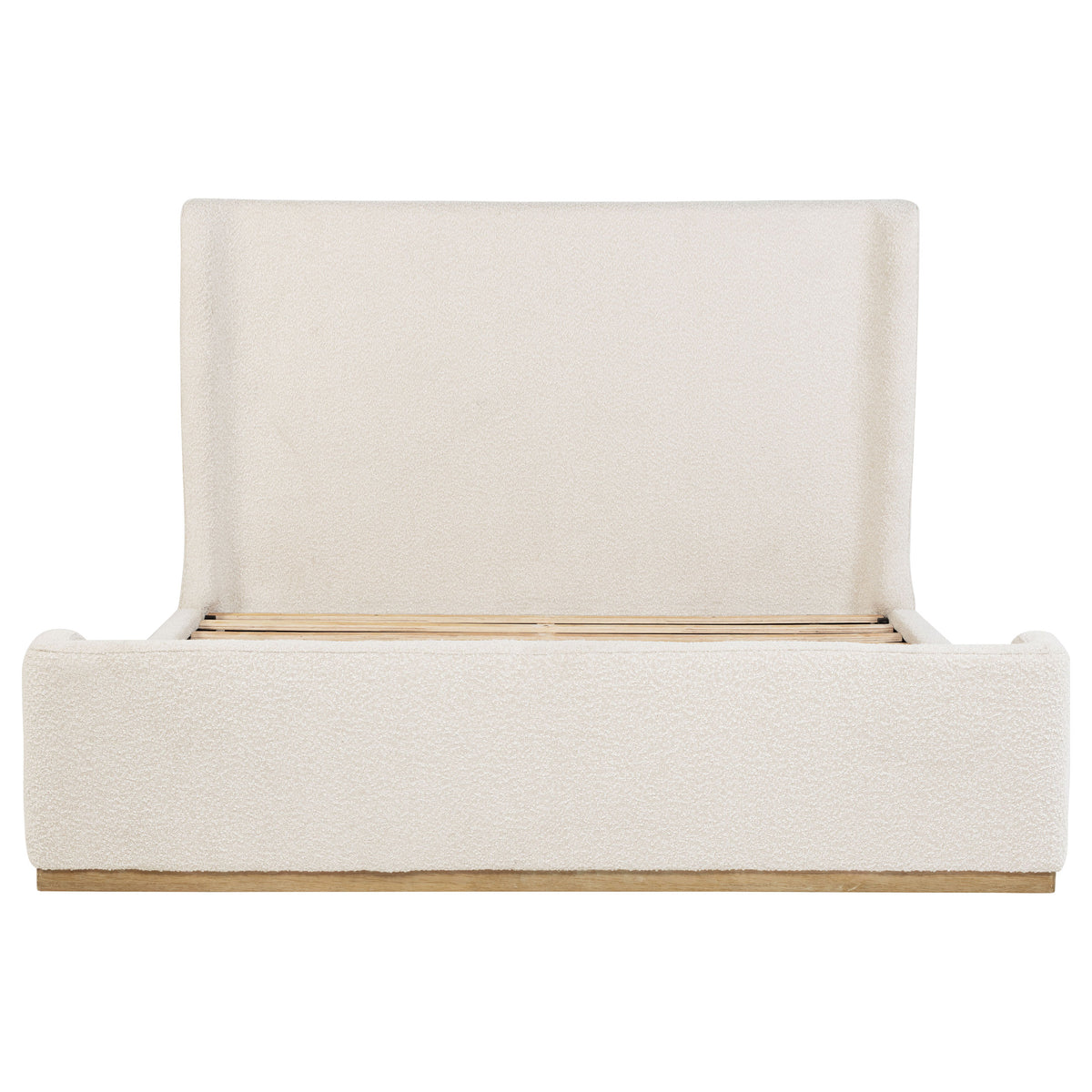 Nala Eastern King Boucle Platform Bed in Cream