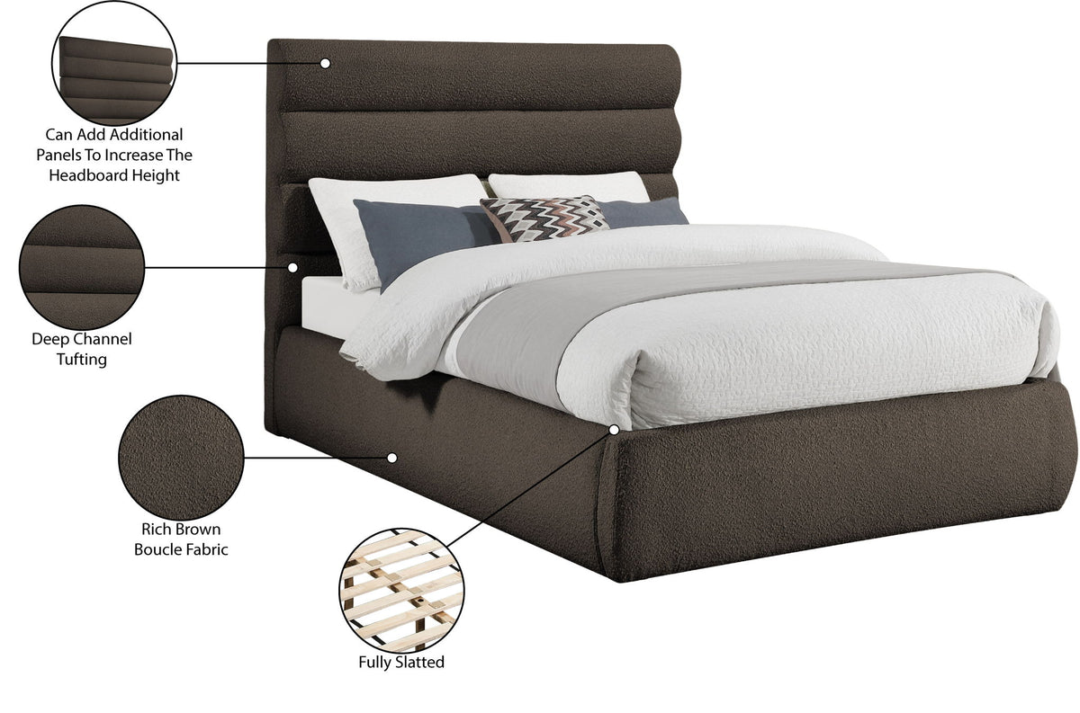 Adam - Boucle Fabric Bed With 52" Headboard