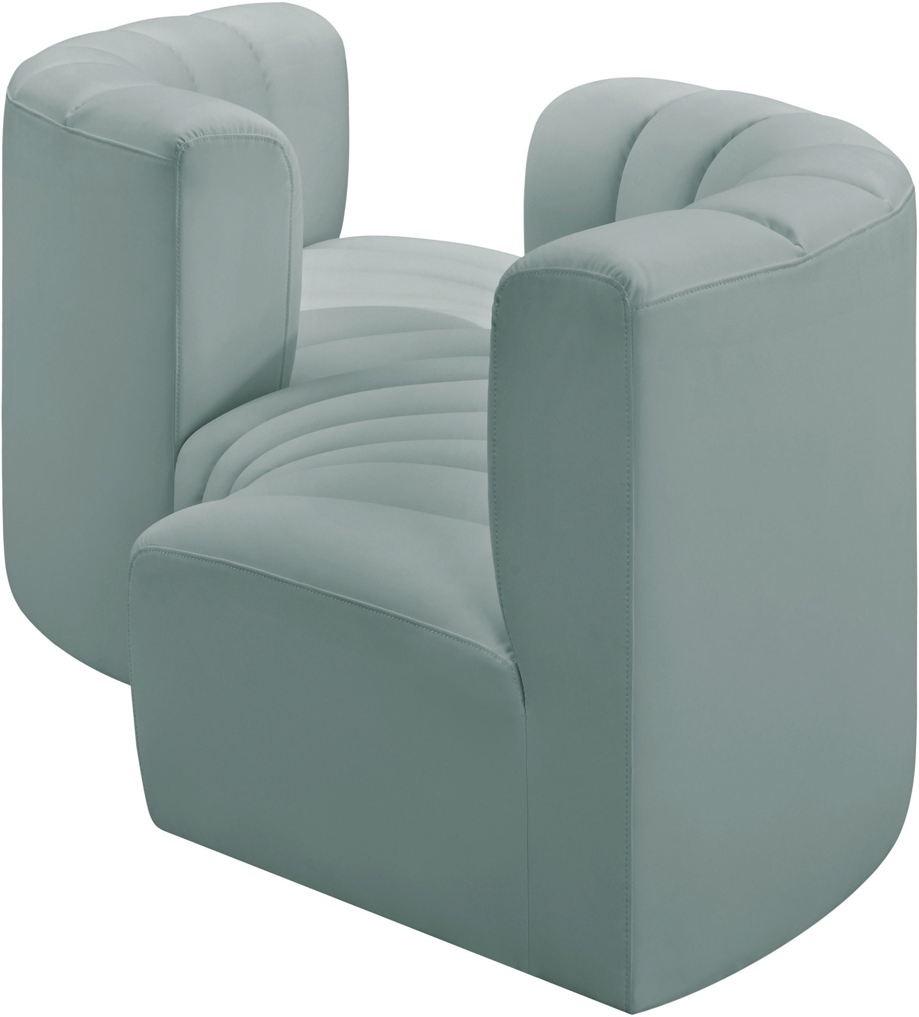 Arc - Faux Leather 4 Piece Curved Modular Sofa