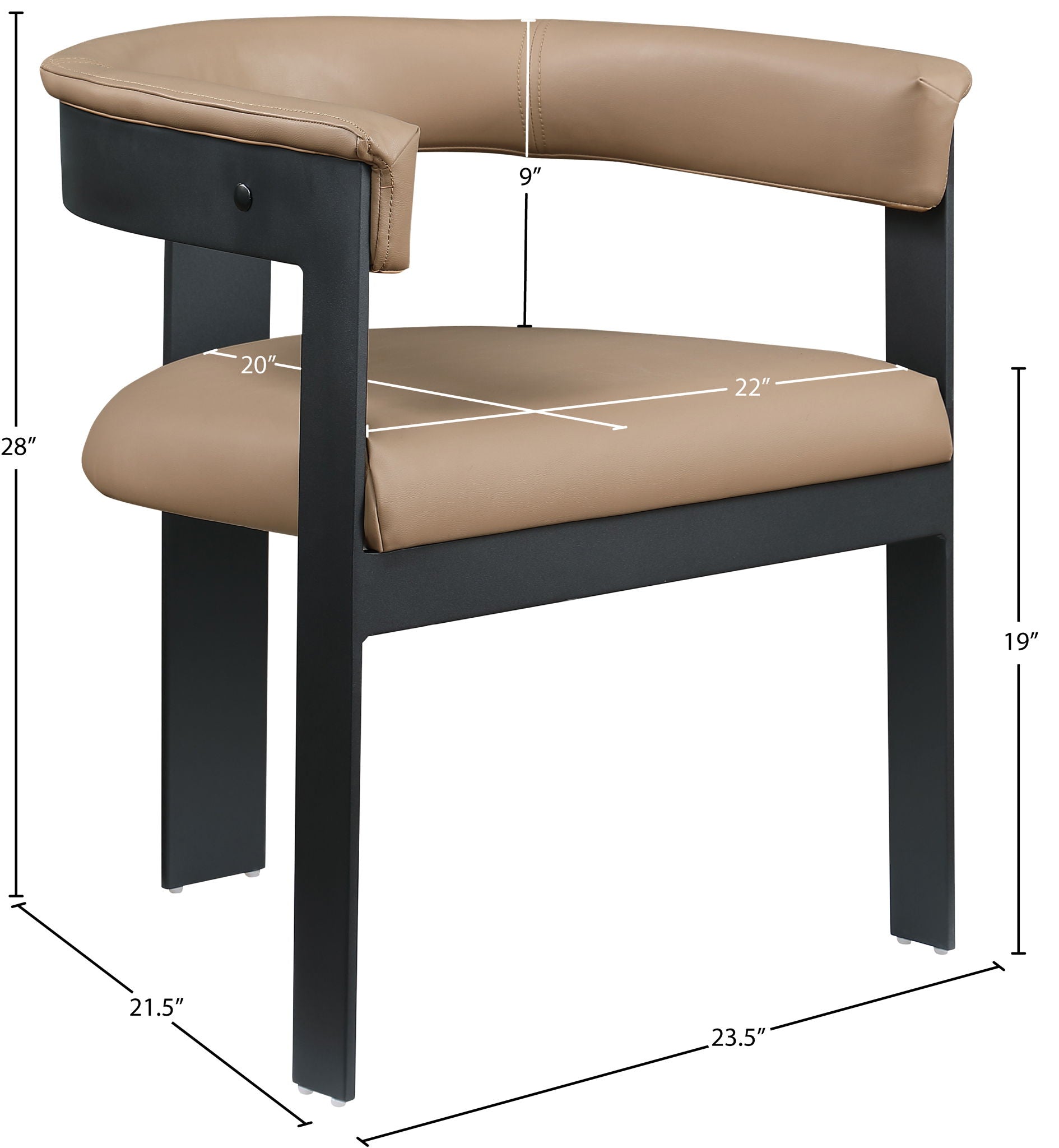 Romeo - Faux Leather Dining Chair With Black Base (Set of 2)