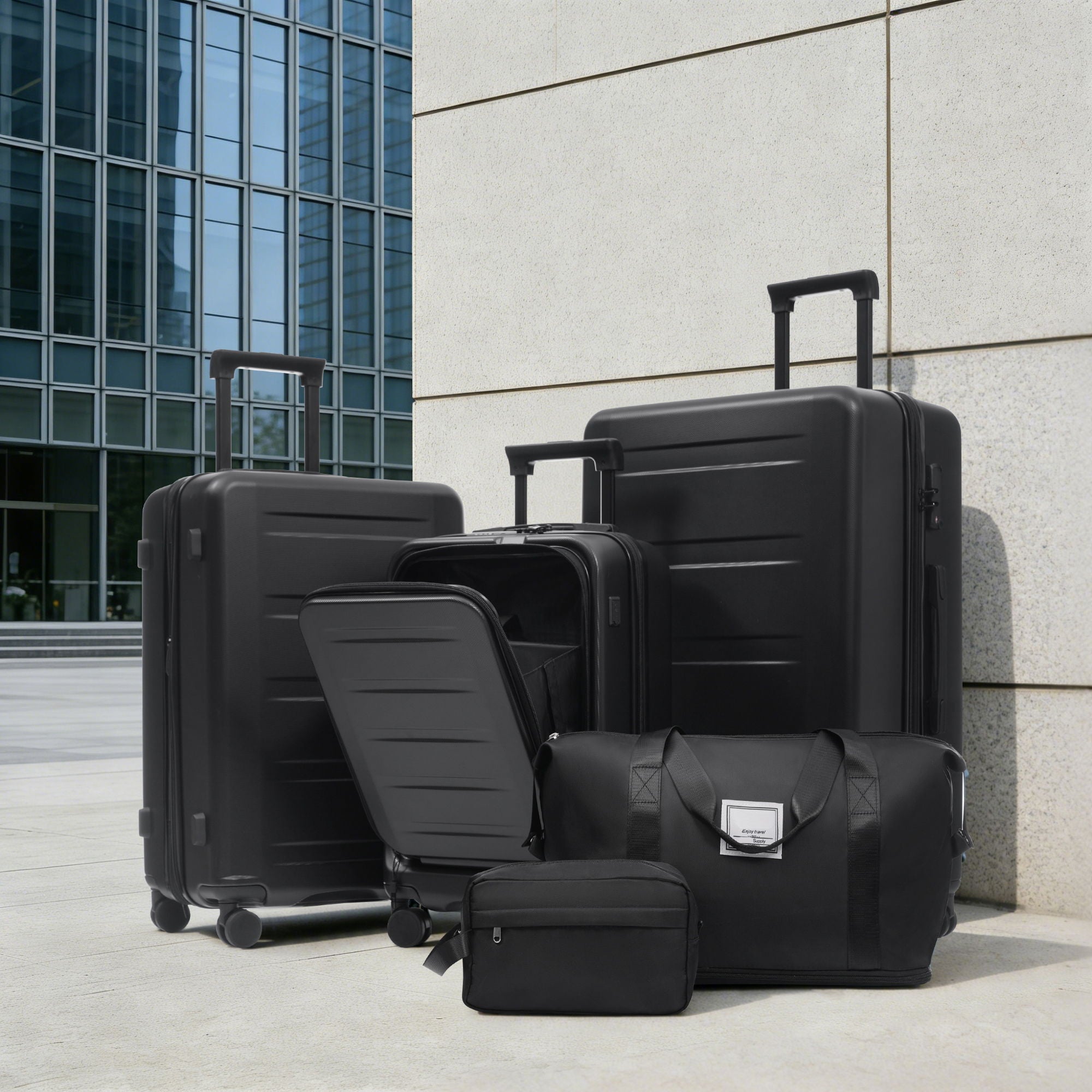 Hardside Luggage Set 5 Piece With Front Opening