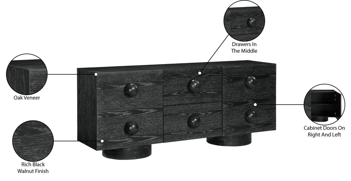 Bubble - Rubberwood with Oak Veneer Sideboard / Buffet