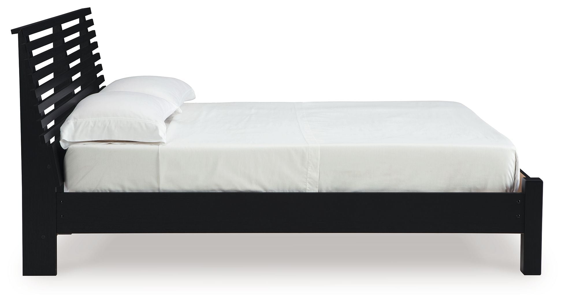 Danziar - Full Slat Panel Bed With Low Footboard - Black