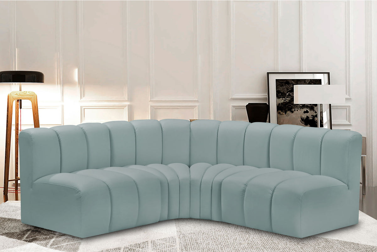 Arc - Faux Leather 4 Piece Corner Modular Sofa