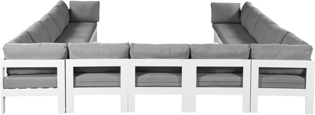 Nizuc - Outdoor Patio 13 Piece Modular Sectional With White Frame