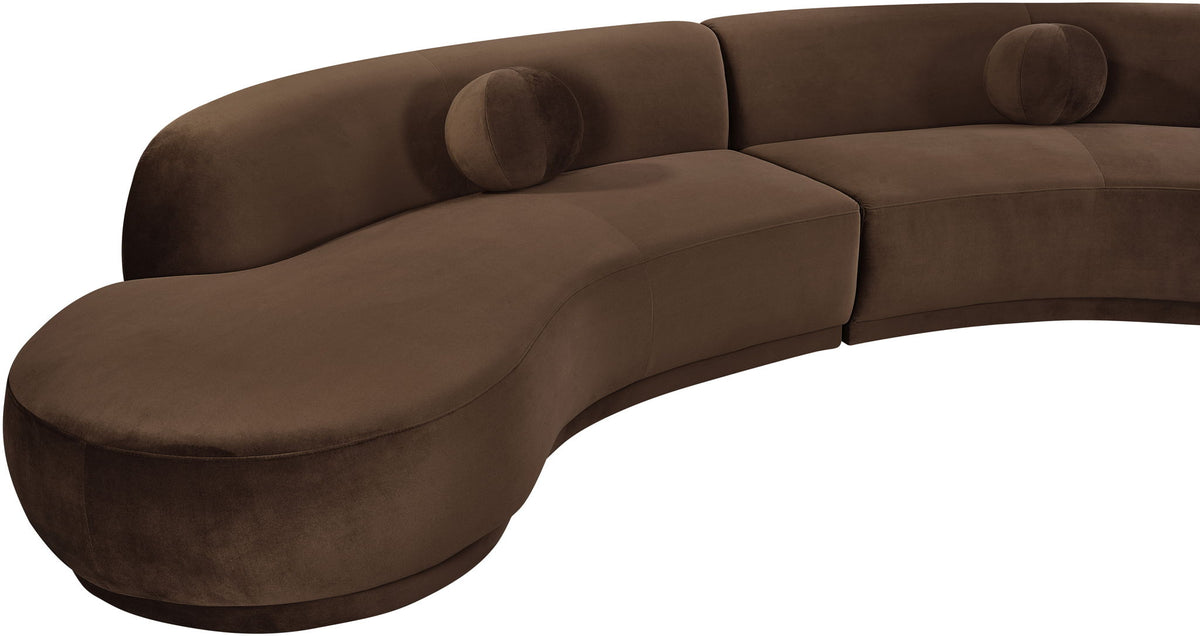 Avra - 189" Velvet Performance Fabric Upholstered Sectional