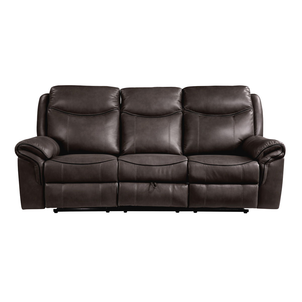 Aram - Double Reclining Sofa With Center Drop-Down Cup Holders, Receptacles, Hidden Drawer And USB Ports
