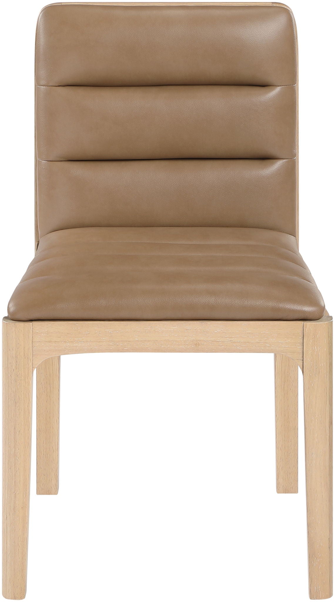 Ellis - Vegan Leather Upholstered Dining Chair (Set of 2) - Tan / Natural