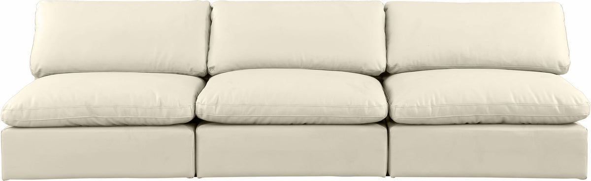 Comfy - Faux Leather Modular Armless Sofa 3 Seats